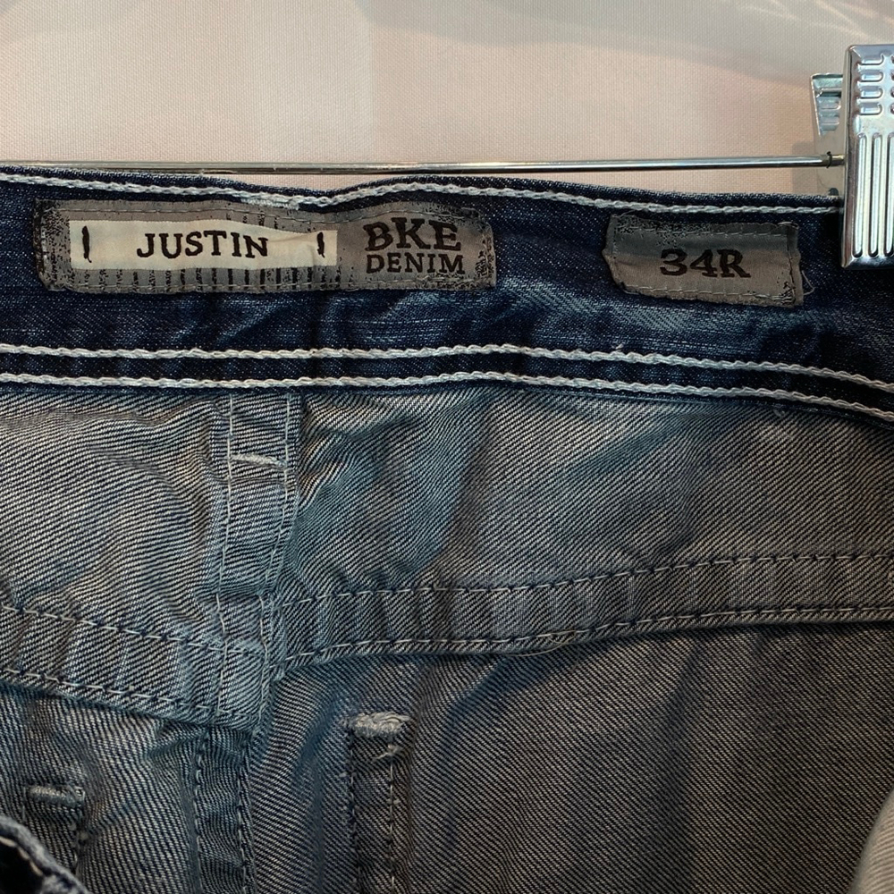 Men's BKE Denim Justin Distressed Button Fly Jeans Waist 34 - Picture 8 of 10